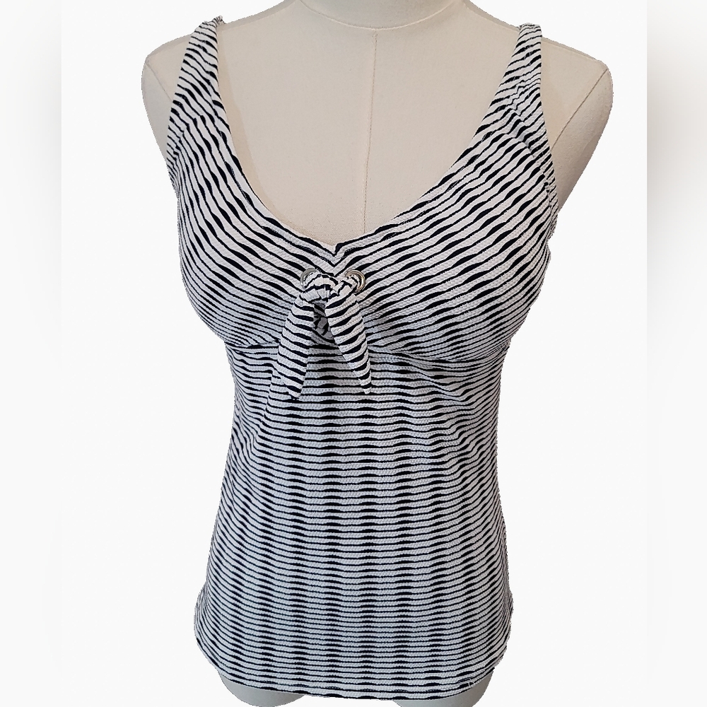 Tommy Bahama Set Monochrome Striped Knot Tank‎ Top